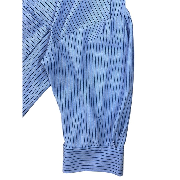 Wild Palms Button Oversize Slub-Knit Shirt Top Size S NWOT Blue Striped 3/4-Slv - Picture 4 of 10